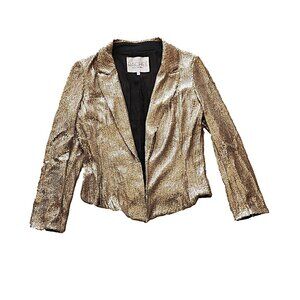 Sequins Jacket by Rachel Roy - Soft Gold with black spatter finish. Size 6